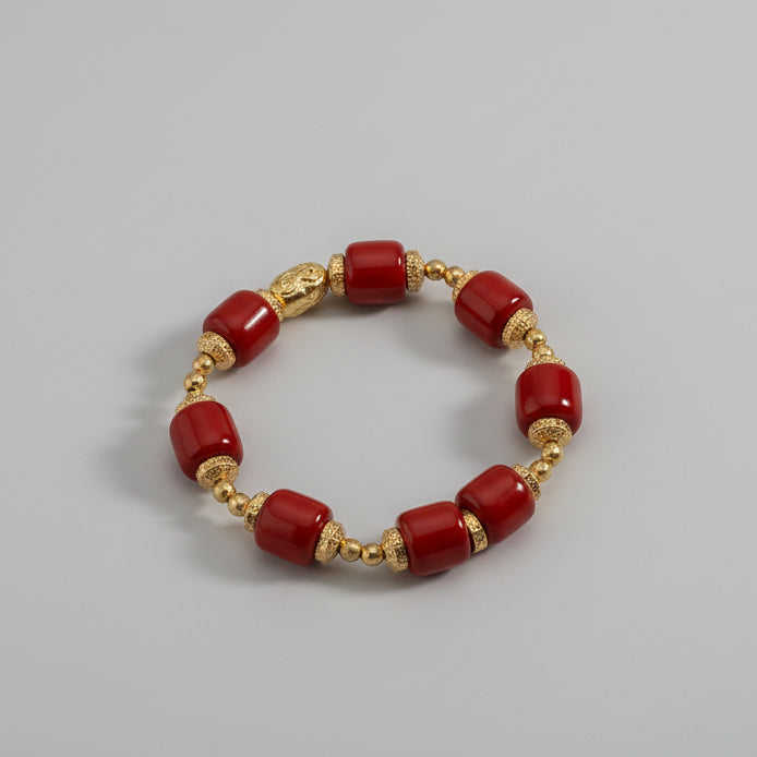 Pulsera acero inoxidable con cuentas cilíndricas de colores - Moments by You