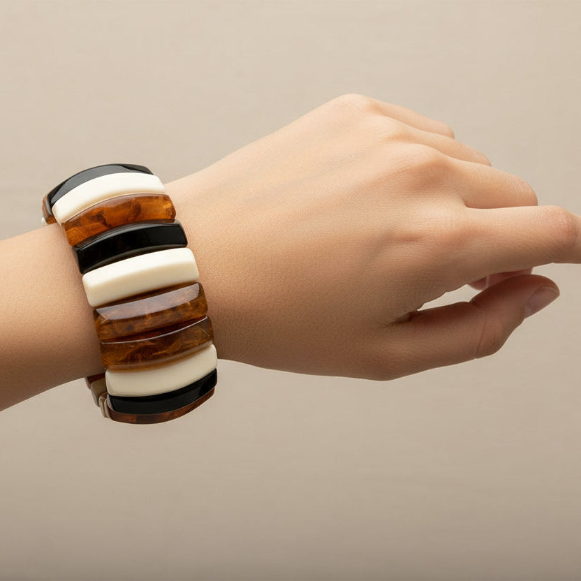 Pulsera elástica acrílica con forma irregular - Moments by You