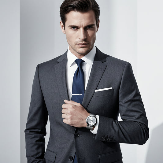 Reloj de aguja con correa de malla y tachuelas para la hora - Moments by You