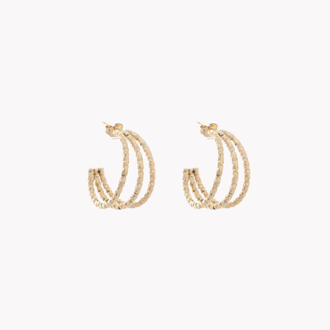 Thick multicolor enamel hoops dipped in 18Kt gold