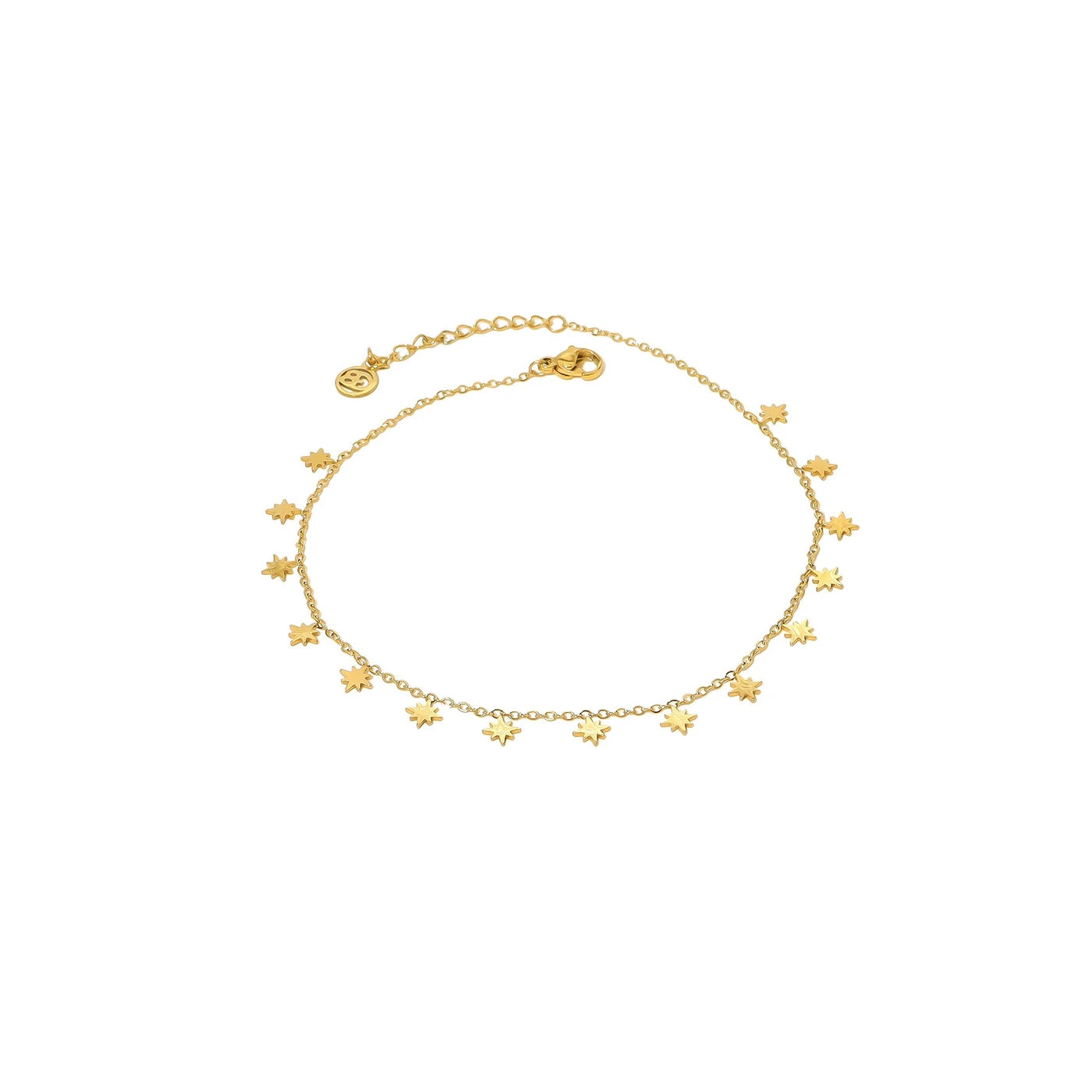 Tobillera de acero inoxidable estrellas acabado en oro - mbyou