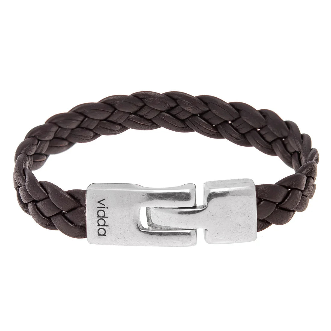 Pulsera unisex de plata S925 con cuero natural trenzado- Vidda jewelry - mbyou