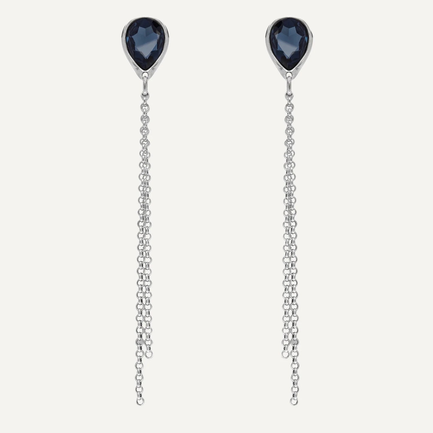 Pendientes largos beam montana azul noche cristal Swarovski - Vidda jewelry